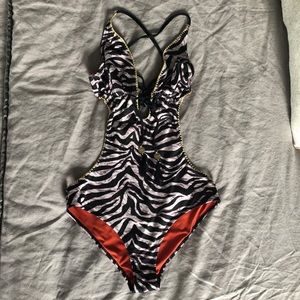 H&M • Animal Print One Piece Bathing Suit